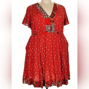 Torrid Red Mini Dress with Black and White Accents